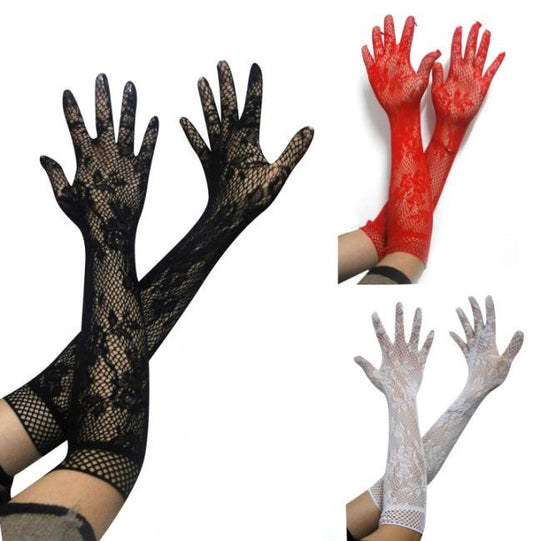 Mesh Jacquard Mittens Wedding Gloves Hotel Ceremonial Ball Gloves