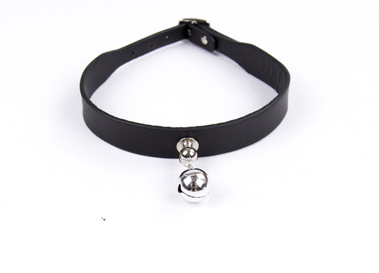 Bondage Leather Collar Neck Bell Necklace