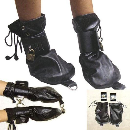 Leather Suspender Dog Paw Overshoes Handcuffs
