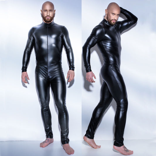 Patent leather Mens bodysuit