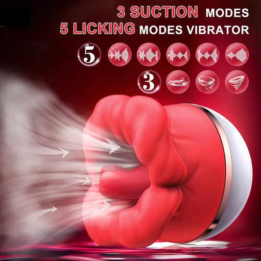 Full Automatic Tongue Sucking And Mouth Massager Rechargeable Vibrator Silicone