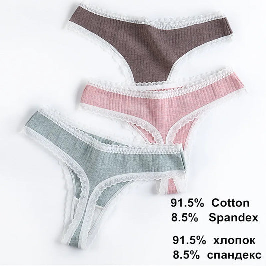 3 Pcs/Set Women Underwear Cotton Thong