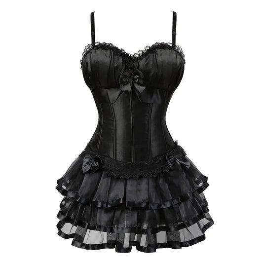 Black Victorian Corset Dresses Burlesque Corsets