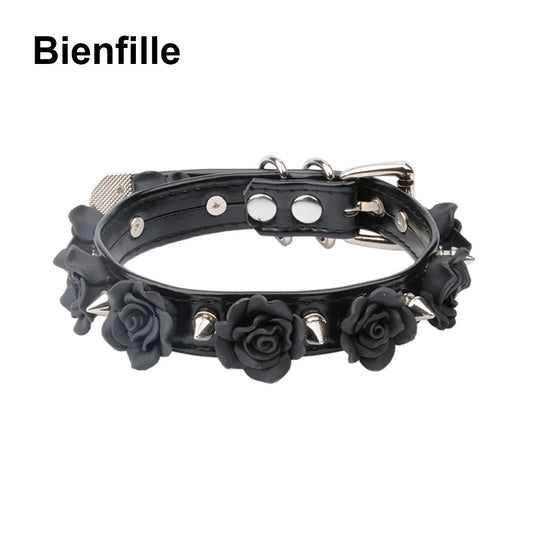Floral Rose Spiked Neck Collar Choker