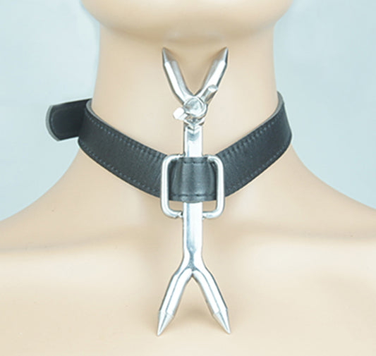 Leather Pure Stainless Steel Bondage Attention Collar